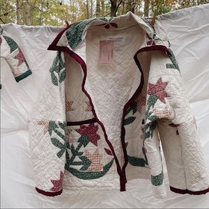 White floral comfy coat